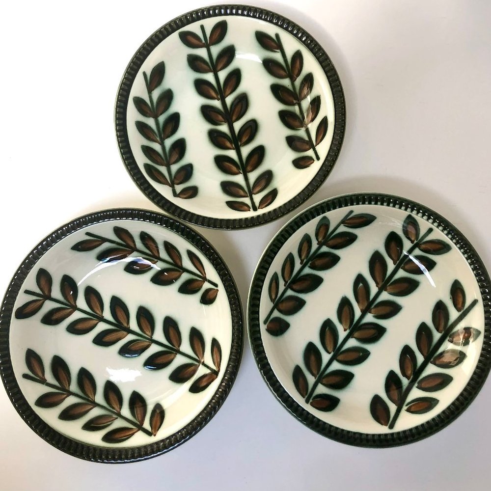 Vintage 60s MCM Boch Belgium Rambouillet Ceramic Handpainted Soup Salad Bowl Set